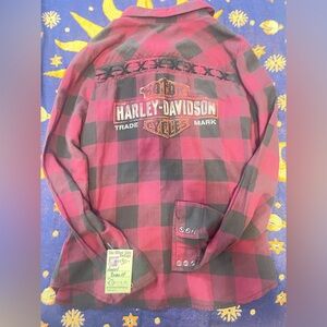 Harley-Davidson Red and Black Plaid Shirt